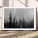 Misty Pines Wall Art Canvas Print – Framed Woodland