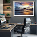 Beach Sunset Wall Art Canvas Print – Tropical Ocean Waves