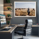 Western Wall Art Canvas Print – Framed Cowboy Cattle Drive