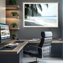 Tropical Beach Wall Art Canvas Print – Framed Serene Ocean
