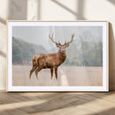 Vintage Wildlife Wall Art Canvas Print – Misty Landscape