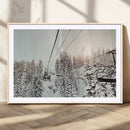 Frosty Pines Wall Art Canvas Print – Framed Cozy Cabin Ski