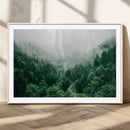 Misty Green Forest Canvas Print – Framed Serene Foggy Pine