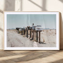 Desert Mailboxes Canvas Print – Framed Minimal Western