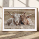 Couple Highland Cows Wall Art Canvas Print – Peaceful Meadow by MyGreatCanvas | Canvas Wall Art Prints | Photo Prints & Wall Decor