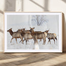 Snowy Elk Herd Wall Art Canvas Print – Majestic Winter by MyGreatCanvas | Canvas Wall Art Prints | Photo Prints & Wall Decor