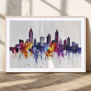 Atlanta Skyline Wall Art Canvas Print – Framed Colorful