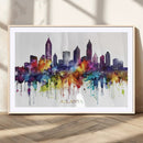 Atlanta Skyline Wall Art Canvas Print – Framed Colorful