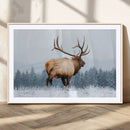 Majestic Elk Snowy Forest Wall Art Canvas Print – Winter by MyGreatCanvas | Canvas Wall Art Prints | Photo Prints & Wall Decor