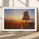 Golden Sunrise Landscape Canvas Wall Art – Framed Misty by MyGreatCanvas | Canvas Wall Art Prints | Photo Prints & Wall Decor