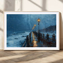 Stormy Night Pier Wall Art Canvas Print, Moody Ocean by MyGreatCanvas | Canvas Wall Art Prints | Photo Prints & Wall Decor