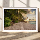 Tropical Beach Sunset Palm Trees White Sand Ocean Waves by MyGreatCanvas | Canvas Wall Art Prints | Photo Prints & Wall Decor