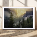 Misty Forest Sunrise Mountain Valley Pine Trees Foggy by MyGreatCanvas | Canvas Wall Art Prints | Photo Prints & Wall Decor