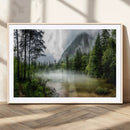 Misty Lake Forest Wall Art – Green Trees Calm Water by MyGreatCanvas | Canvas Wall Art Prints | Photo Prints & Wall Decor
