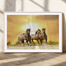 Wild Horses Wall Art Canvas Print – Framed Galloping Herd