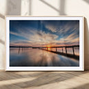 Wooden Pier on Seascape and Sunset Wall Art Canvas Print by MyGreatCanvas | Canvas Wall Art Prints | Photo Prints & Wall Decor