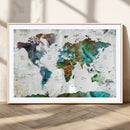 Modern Watercolor World Map Canvas Wall Art – Framed by MyGreatCanvas | Canvas Wall Art Prints | Photo Prints & Wall Decor