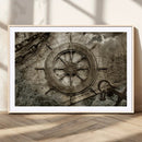 Wooden Ship Wheel Canvas Print, Multi Panel Canvas Wall Art