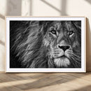Black and White Lion Canvas Wall Art Print – Wildlife by MyGreatCanvas | Canvas Wall Art Prints | Photo Prints & Wall Decor