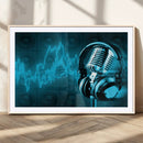 Music and Microphone Wall Art Canvas Print by MyGreatCanvas | Canvas Wall Art Prints | Photo Prints & Wall Decor