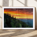 Forest Landscape Wall Art Sunset Canvas, Forest Sunset