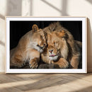 Lion and Lioness Wall Art Canvas Print – Framed African