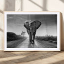 Black and White Elephant Wall Art Canvas Print