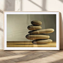 Fluvial Zen Stones Canvas Wall Art Print