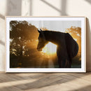 Horse at Sunset Wall Art Animal Canvas Print