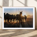 Horse Herd Wall Art Animal Canvas Print