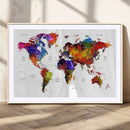 World Map Canvas Print – Detailed Map of the World Wall Art