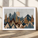 Abstract Wood Panel Effect Mountain Range Top Wall Art