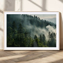 Misty Forest Wall Art Premium Canvas Print a Foggy and