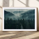 Captivating Misty Forest Wall Art Premium Canvas Print,
