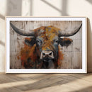 Scottish Highland Cow Cattle Art Print on Wood Style by MyGreatCanvas | Canvas Wall Art Prints | Photo Prints & Wall Decor