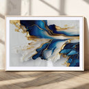 Gold Marble Art - Abstract Geode Gold And Blue Marble Shape