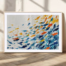 Abstract Fish Shoal Wall Art Canvas Print, Colorful Fish