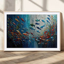Modern Abstract Fish Shoal Wall Art Canvas Print, Colorful by MyGreatCanvas | Canvas Wall Art Prints | Photo Prints & Wall Decor