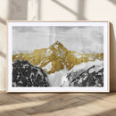 Gold Abstract Mountains Wall Art Print on Canvas, Nature