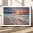 Sunset Beach Wall Art – Soothing Coastal Landscape, Ready to