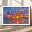 Vibrant Sunset Beach Wall Art - Ocean Sunset Canvas Print |