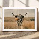 Texas Cow Longhorn Wall Art Canvas Print for Farm House Wall