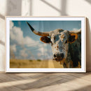Longhorn in the Prairie - Stunning Ranch-Style Triptych Wall