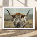 Texas Cow Longhorn Wall Art Canvas Print for Farm House Wall
