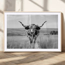 Texas Cow Longhorn Wall Art Canvas Print for Farm House Wall