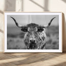 Texas Cow Longhorn Wall Art Canvas Print for Farm House Wall
