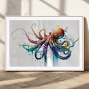 Watercolor Vibrant Octopus Wall Art Canvas Print | Abstract