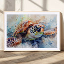 Watercolor Sea Turtle Wall Art Canvas Print - Vibrant Ocean