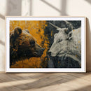 Bear and Bull Wall Art Canvas Print – Abstract Animal