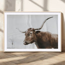 Rustic Bull Wall Art Canvas Print – Modern Longhorn